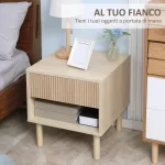 Comodino Moderno con Cassetto e Ripiano Aperto in Truciolato