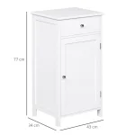 Mobiletto Armadietto 2 Cassetti Design Anti-Ribaltamento da Bagno in MDF 43 x 34 x 77cm Bianco