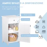 Mobiletto Armadietto 2 Cassetti Design Anti-Ribaltamento da Bagno in MDF 43 x 34 x 77cm Bianco