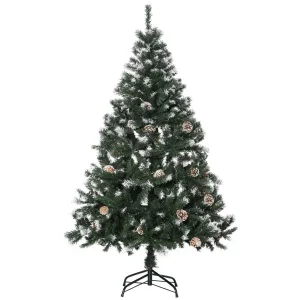 Oigger Albero di Natale Artificiale Innevato 150cm con 676 Rami e Pigne