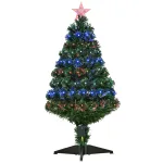 Oigger Albero di Natale Artificiale 90cm in PVC con 90 Luci LED e Fibre Ottiche