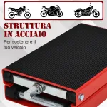 Sollevatore per Moto in Acciaio Rosso e Nero