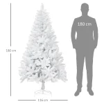 Albero di Natale Bianco con 550 Rami in PVC per Uso Interno