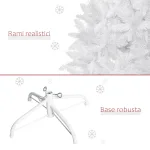 Albero di Natale Bianco con 550 Rami in PVC per Uso Interno