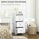 Mobiletto Basso in MDF grado E1 29.8x29.8x68.5cm bianco