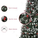 Albero di Natale Innevato con Bacche Rosse