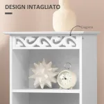 Mobiletto da terra  e un Armadietto 2 Ripiani Anta in MDF Bianco Bagno MDF 40L x 23P x 80A cm Bianco