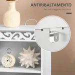 Mobiletto da terra  e un Armadietto 2 Ripiani Anta in MDF Bianco Bagno MDF 40L x 23P x 80A cm Bianco