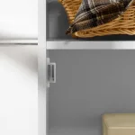 Mobiletto da terra  e un Armadietto 2 Ripiani Anta in MDF Bianco Bagno MDF 40L x 23P x 80A cm Bianco