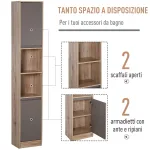 Mobiletto Salvaspazio per Bagno in Legno