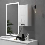 Mobiletto Bagno in MDF a Muro con 3 Ripiani e Ripiano Superiore Regolabile