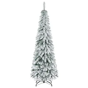 Oigger Albero di Natale Innevato 180cm con 523 Rami e Base in Acciaio per Interni