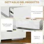 Comodino con luce LED RGB incorporata con 2 cassetti