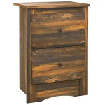 Oigger Comodino con 2 Cassetti dallo stile Rustico in Legno