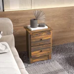 Comodino con 2 Cassetti dallo stile Rustico in Legno