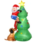 Oigger Albero di Natale Gonfiabile 180cm con Babbo Natale