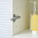 Colonna Bagno con Cassetto e 2 Armadietti Bianco Lucido