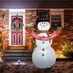 Pupazzo di Neve Gonfiabile Gigante Alto 243cm con Luci a LED Decorazione da Esterno o Giardino