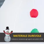 Pupazzo di Neve Gonfiabile Gigante Alto 243cm con Luci a LED Decorazione da Esterno o Giardino