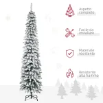 Albero di Natale Innevato a 3 Sezioni con 490 Rami in Metallo e Plastica