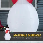 Pupazzo di Neve Gonfiabile Gigante 242cm con Luci a LED