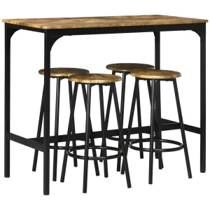 Oigger Set da Bar 5 pezzi con Tavolo alto e 4 Sgabelli Stile Industriale