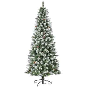 Oigger Albero di Natale Innevato da 180 cm con 630 Rami e 37 Pigne