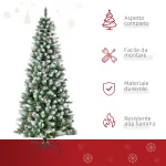 Albero di Natale Innevato da 180 cm con 630 Rami e 37 Pigne