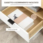 Comodino Moderno con Cassetto Estraibile e Ripiano Aperto