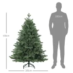 Albero di Natale Artificiale 150 cm con 847 Rami e Base in Metallo Pieghevole