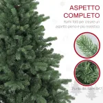 Albero di Natale Artificiale 150 cm con 847 Rami e Base in Metallo Pieghevole