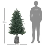 Albero di Natale Artificiale 150 cm Realistico con 994 Rami e Base in Resina