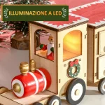 Calendario Avvento di Natale a forma di Treno con Babbo Natale e Luce LED Inclusa