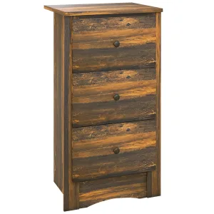 Oigger Comodino con 3 Cassetti dallo stile Rustico in Legno