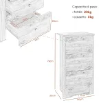 Comodino con 3 Cassetti dallo stile Rustico in Legno