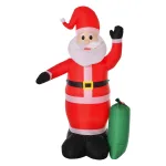 Oigger Babbo Natale Gonfiabile Luminoso 240cm con Sacchetto Regalo Luci LED Decorazione Natalizia