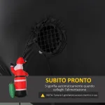 Babbo Natale Gonfiabile Luminoso 240cm con Sacchetto Regalo Luci LED Decorazione Natalizia