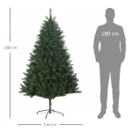 Albero di Natale Artificiale 180cm con 800 Rami e Base in Metallo