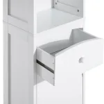 Armadietto Bagno Multifunzione per Camera con 3 Ripiani 34x24x170cm