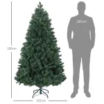 Albero di Natale Artificiale 180cm con 1061 Rami e Base in Metallo