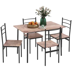 Oigger Set Tavolo e Sedie 5 Pezzi Salvaspazio con Tavolo da Cucina Rettangolare e 4 Sedie Moderne