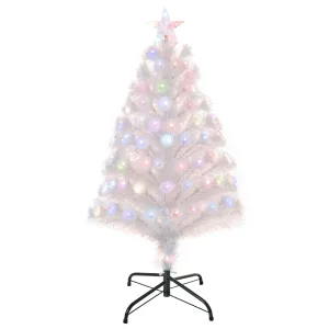 Oigger HOMCM Albero di Natale Artificiale 90cm con 90 Luci LED Colorate e Fibre Ottiche