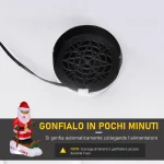 Babbo Natale Gonfiabile sugli Sci 124cm con 2 Luci LED e Gonfiatore