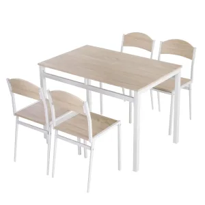 Oigger Set da Pranzo da 5 Pezzi con 1 Tavolo Rettangolare e 4 Sedie