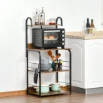 Mobile Cucina in Acciaio e Legno 60x40x125cm