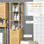 Mobile Bagno a 3 Ripiani e 1 Credenza