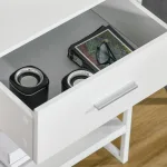 Comodino Moderno Set 2 Pezzi con Cassetto e Ripiano Aperto per Camera da Letto e Soggiorno