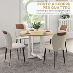 Tavolo da Pranzo Rotondo Moderno per 4 Persone