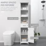 Armadietto Bagno con Scaffale a 3 Livelli