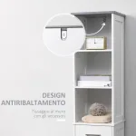 Armadietto Bagno con Scaffale a 3 Livelli